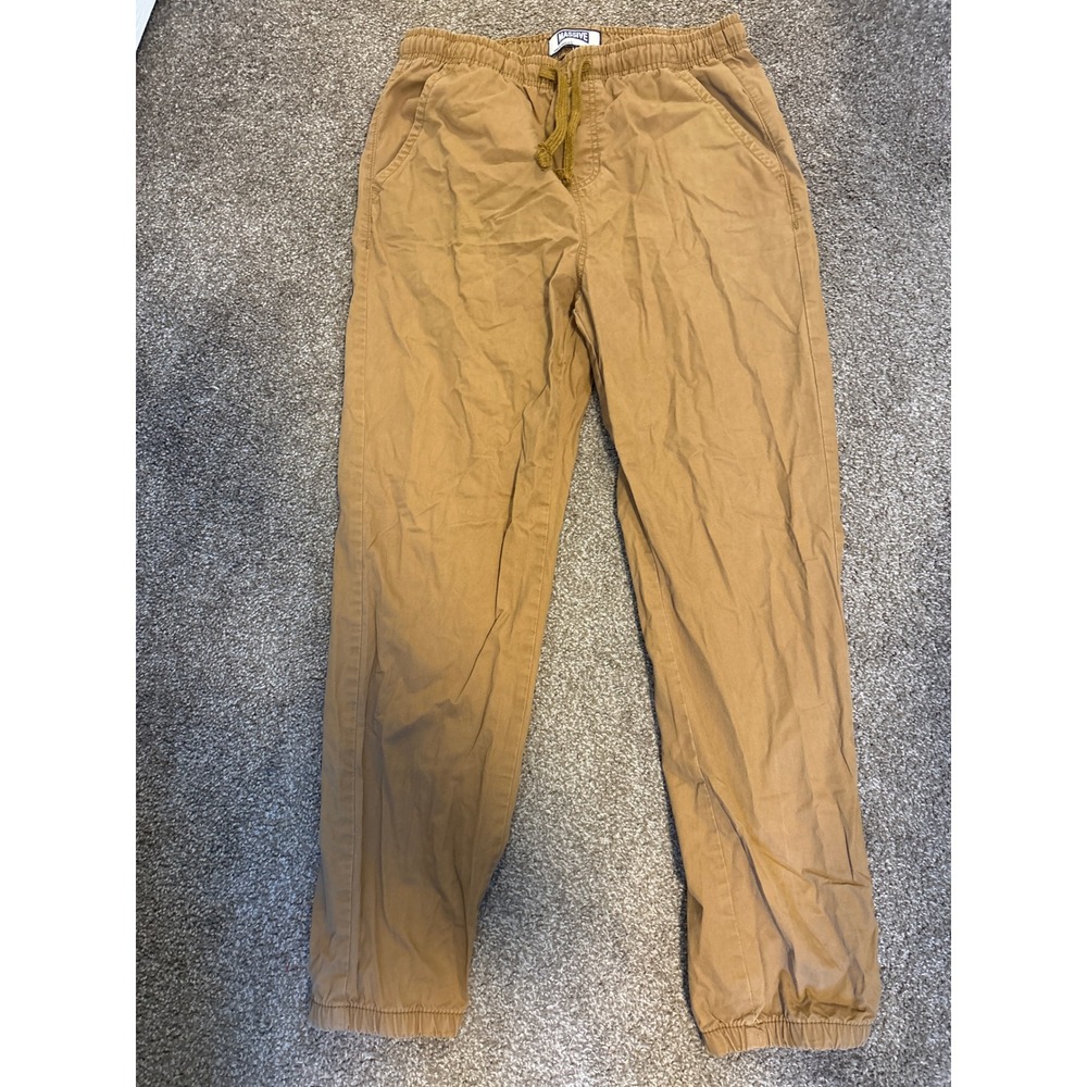 Massive Jogger Pants Mens Large Tan Excellent Elastic Waist Drawstring Twill